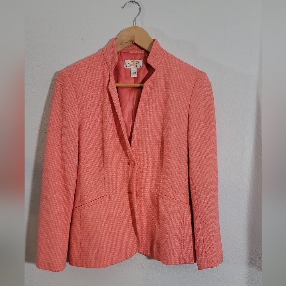 Talbot vintage shell Petite Melon Tweed 2 Button Blazer size 2